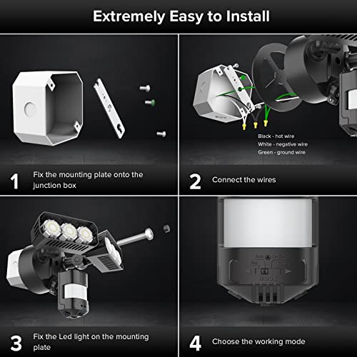 38W 5000LM Motion Sensor Outdoor Lights