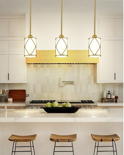 Brushed Gold Pendant Lights Kitchen Island 3 Pack (3 Count)