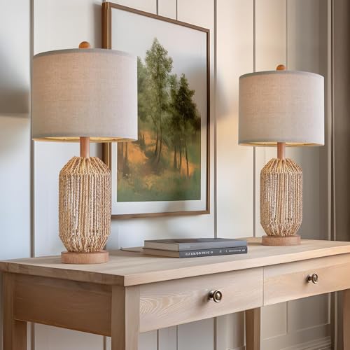 21" Boho Table Lamps Set of 2 for Living Room (2 Count)