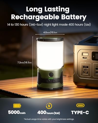 1200LM LED Camping Lantern Rechargeable