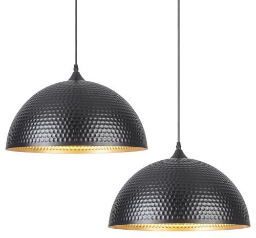 16 inch Black and Gold Pendant Light 2 Pack (2 Count)