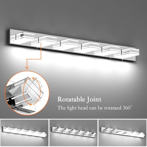 48inch Chrome Vanity Light for Bathroom with 5 Color Temperatures