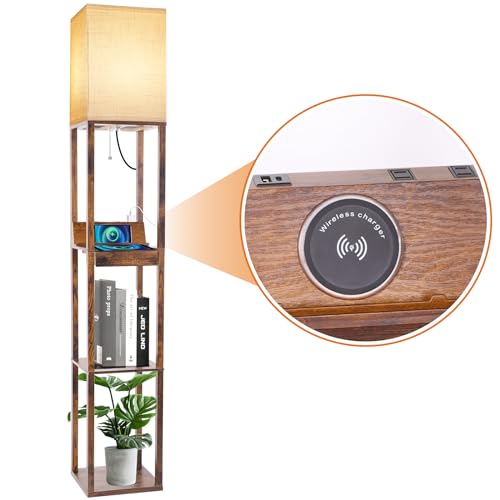 Floor Lamp with Shelves