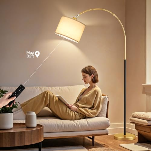 Dimmable Arc Floor Lamp with Remote