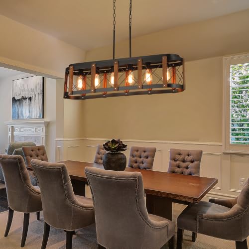 Rustic Farmhouse Wood Kitchen Island Lighting