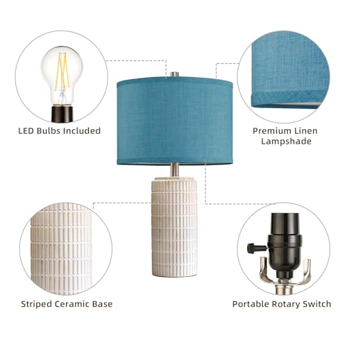 23" Set of 2 Nautical Ceramic Nightstand Table Lamps (2 Count)