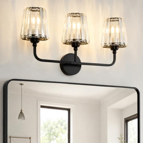 Modern Bathroom Light Fixtures (Matte Black / 3 Light)