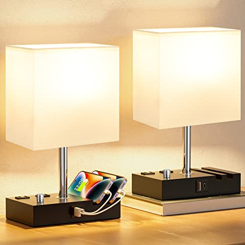White Bedside Table Lamps Set of 2 (2 Count)