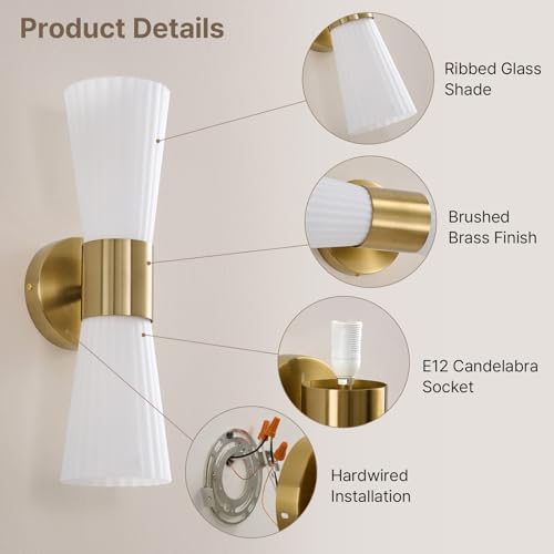 Gold Glass Wall Sconce Light