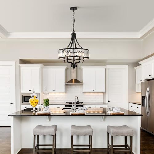 Modern Black Crystal Chandelier