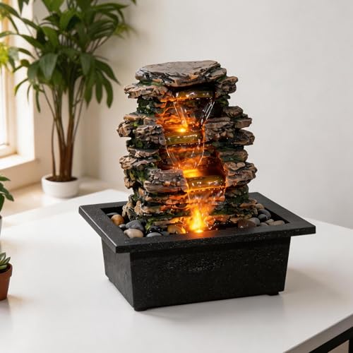 Tabletop Waterfall Fountain with LED Light