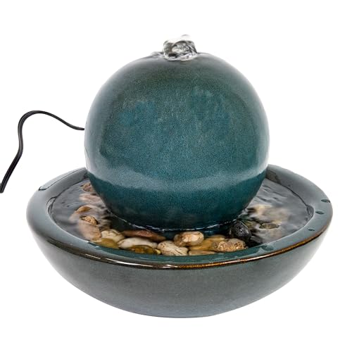 Sunnydaze 7" Indoor Ceramic Tabletop Fountain with Orb (4 Count)