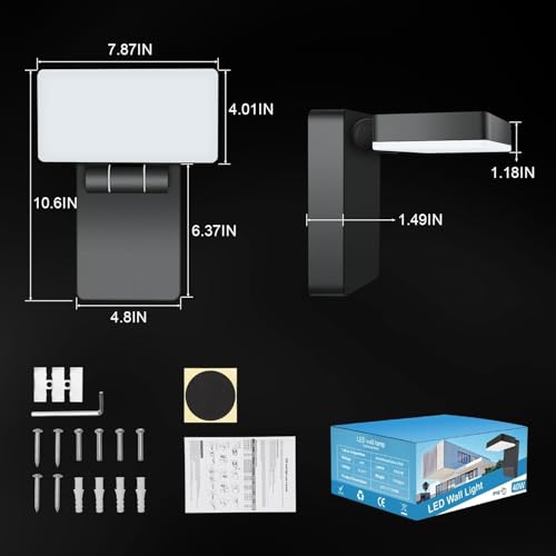 40W Modern Sleek Wall Light 3000LM 360° Rotatable Light Head 8Pack (8 Count)