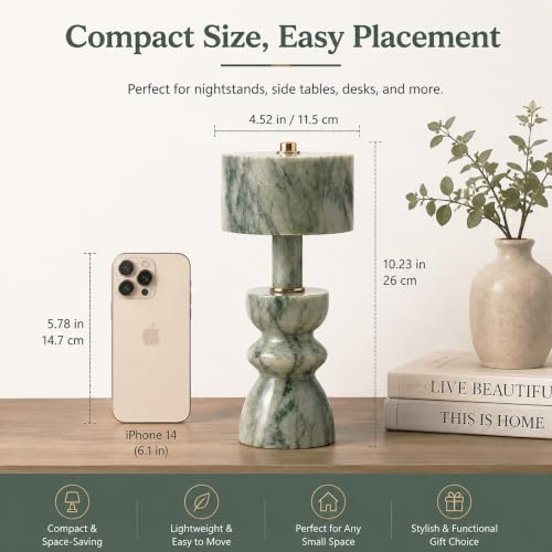 Green Marble Touch Lamp