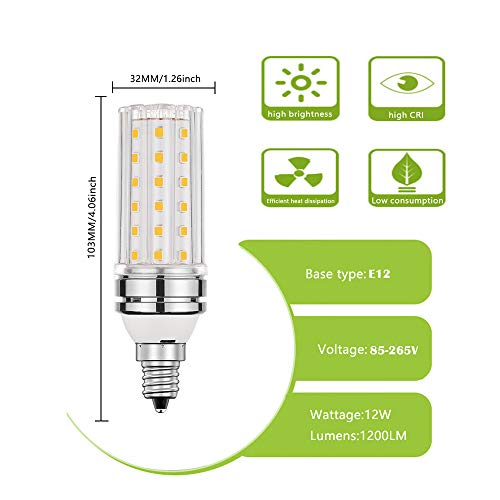E12 LED Bulb 12W White 6000K LED Bulbs (4 Count)