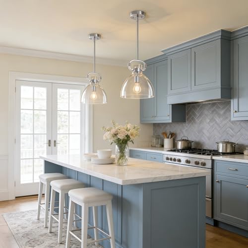 9.8'' Nickel Pendant Lights Kitchen Island