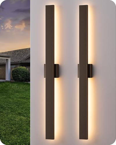 2 Pack Modern LED Outdoor Wall Lights (2 Count)