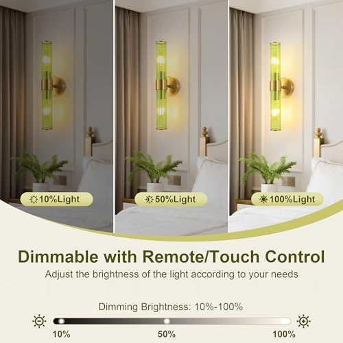 Gold Battery Operated Wall Sconces Set of 2 (2 Count)
