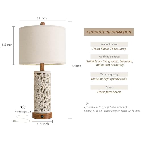 22'' Table Lamp Set of 2 for Living Room (2 Count)