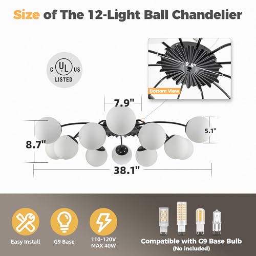12 Light Milk Glass Pendant Light