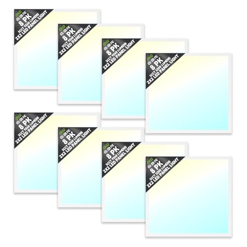2x2 LED Flat Panel Light Drop Ceiling Office Fixture (8 Count)