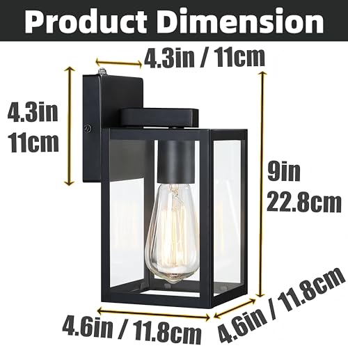 9 Inch Outdoor Wall Light Dusk to Dawn (2 Count)