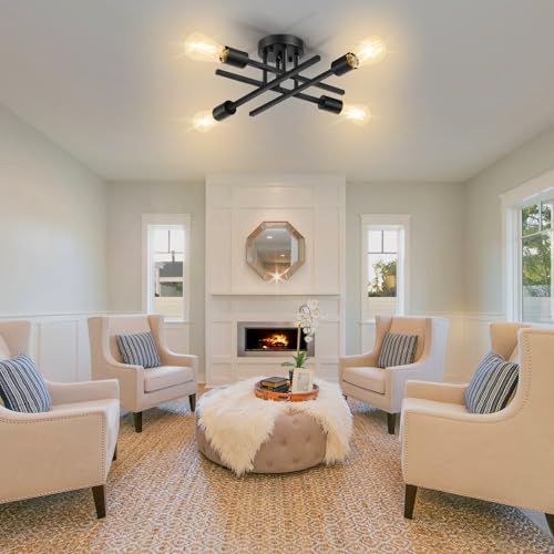 4 Light Semi Flush Mount Ceiling Light