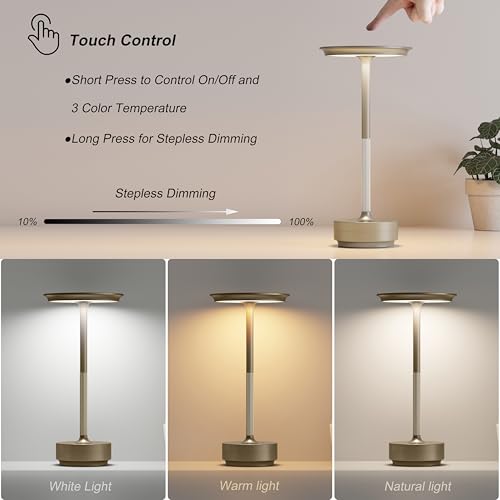 2 Pack Rechargeable Table Lamps Cordless (2 Count)