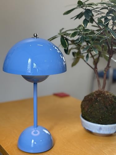 Modern Flower Bud Lamp 12" Cordless Touch Lamp Dimmable 2600mAh Rechargeable Desk Lamp Nordic Minimalist Mushroom Lamp Nightstand Bedside Lamp for Bedroom Living Room