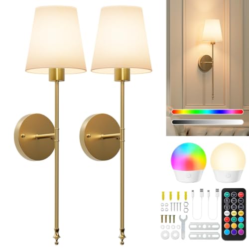 Battery Operated Wall Sconces Set of Two (2 Count)