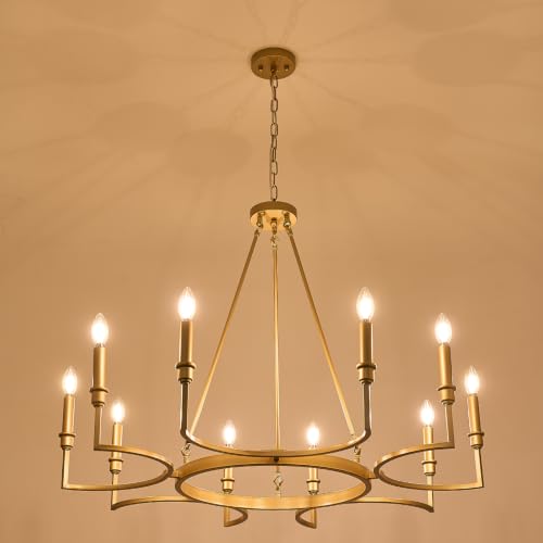 10 Light Candelabra Chandelier Living Room Gold Chandeliers 39in