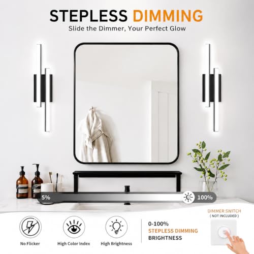 Bathroom Light Fixture Over Mirror 5CCT LED Retractable Vanity Light Bar