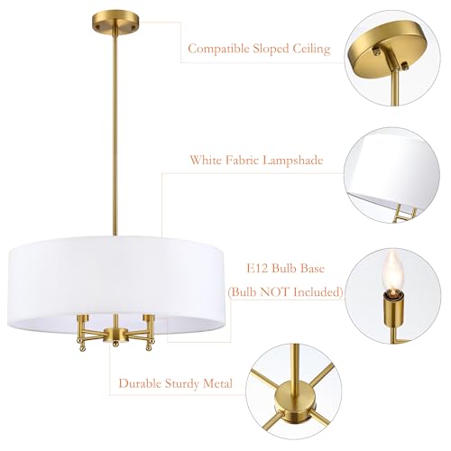 20" Gold Drum Chandelier