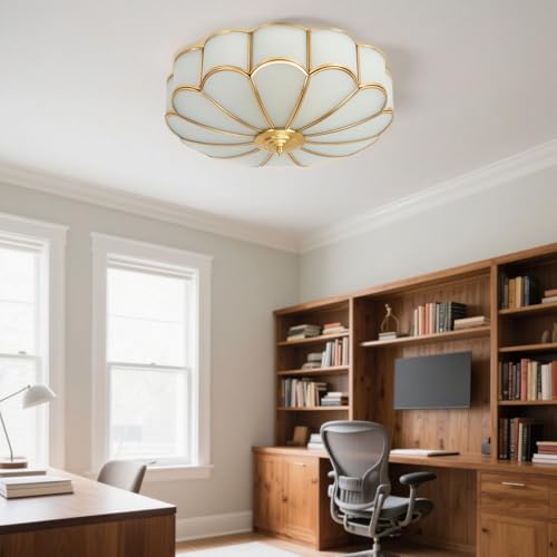 18 Inch Brass Flush Mount Ceiling Light