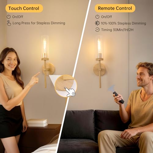 Battery Operated Wall Sconces Set of 2 (2 Count)