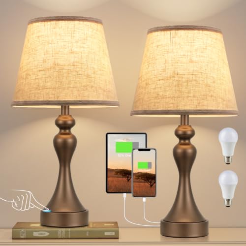 Touch Lamps for Nightstand (2 Count)
