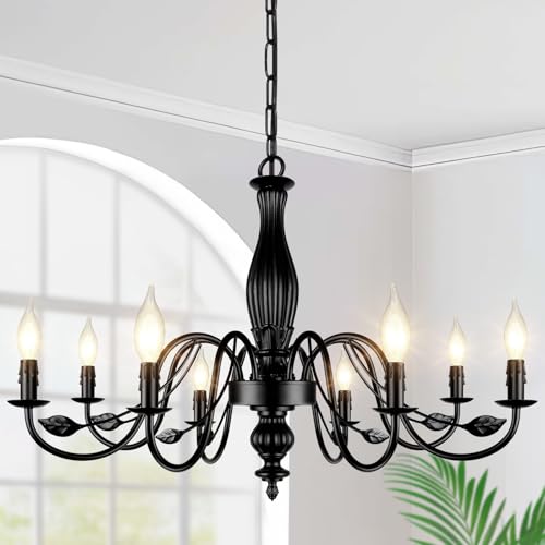Large Black Farmhouse Chandelier