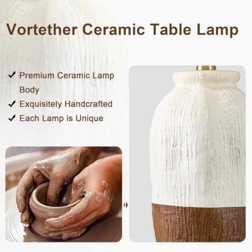 22.5" White Ceramic Table Lamps for Bedroom
