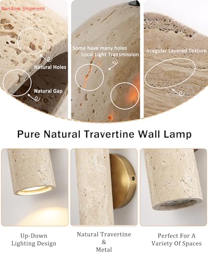 11" Natural Travertine Wall Sconce