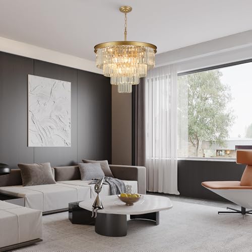 Gold Crystal Chandeliers for Dining Room
