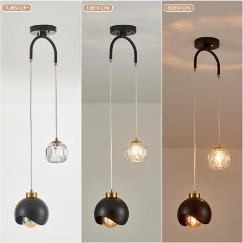 2 Light Modern Pendant Light with Crystal Accent