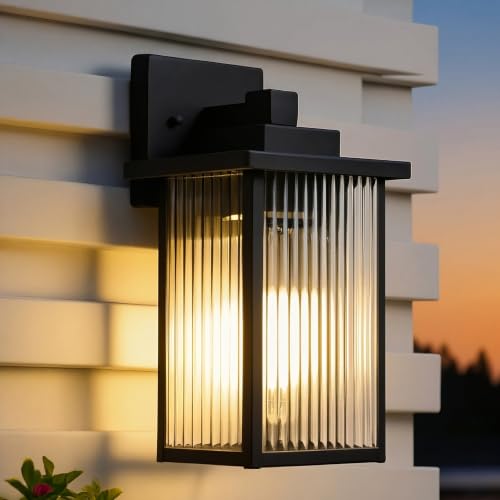 13 Inch Matte Black Outdoor Wall Light
