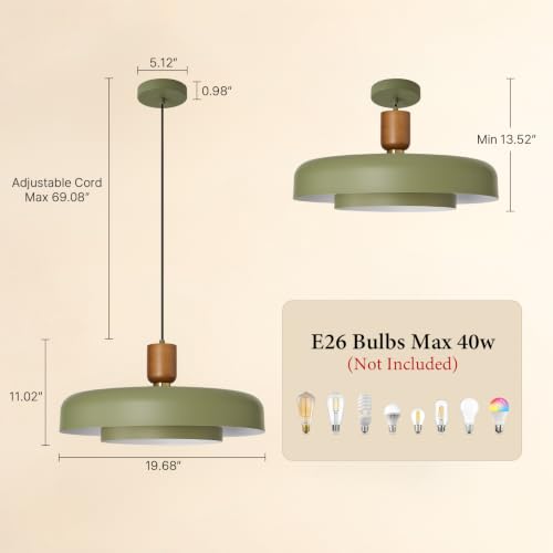Mid Century Green Pendant Light