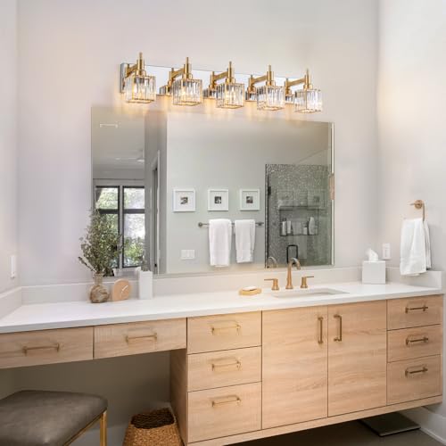 Crystal Bathroom Light Gold Chrome 5
