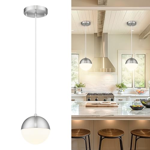 6 inch Brushed Nickel Pendant Light