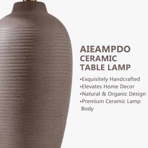 25" Farmhouse Ceramic Table Lamp for Bedroom Living Room