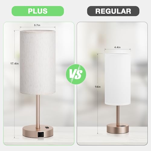 17.4" Bedside Lamp for Bedroom