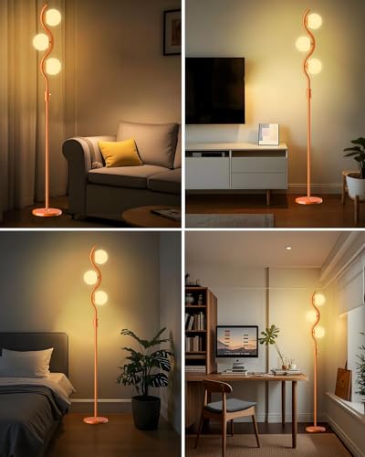 60IN Dimmable Orange Globe Floor Lamp (3 Count)