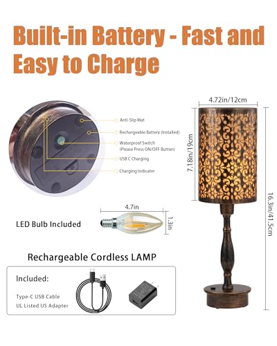 Cordless Table Lamp Rechargeable Battery Operated