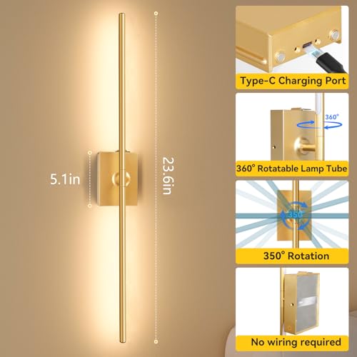 Battery Operated Wall Sconces Set of 2 (2 Count)